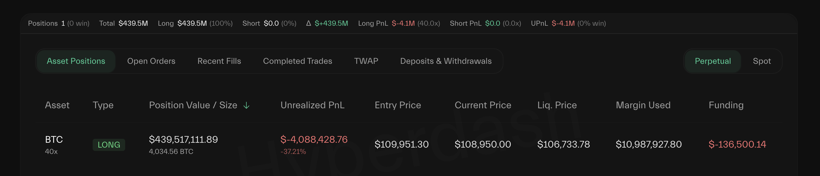 James Wynn BTC Long Position